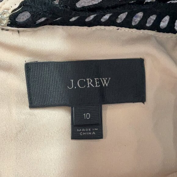 Holidays! J. Crew Black Daisy Lace Eyelet Bell Sleeve Mini Dress Women 10 EUC - Picture 4 of 11